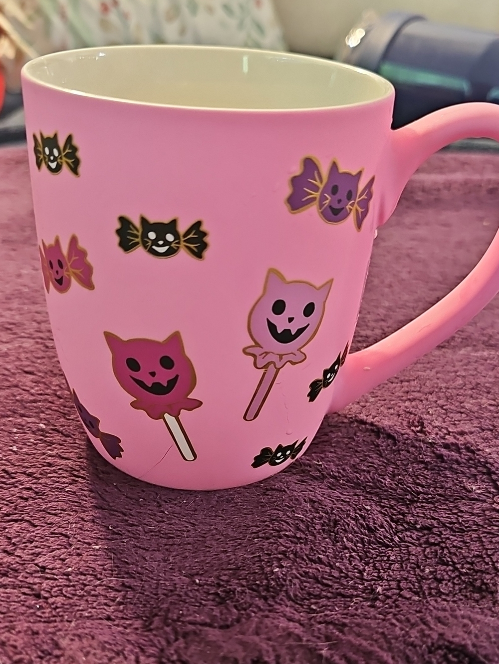 Cobwebs & Cauldrons Pink Haloween Mug
